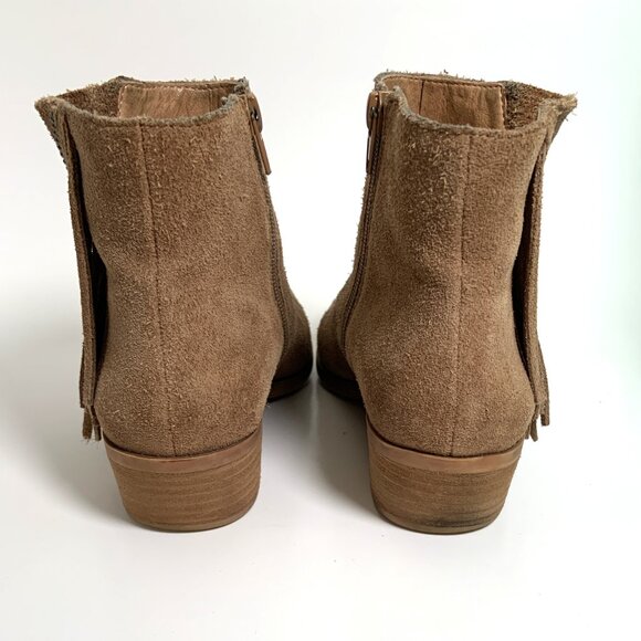 Lucky Brand Tan Suede Fringe Beeliner Booties Size 8.5M/38.5 - Picture 8 of 8